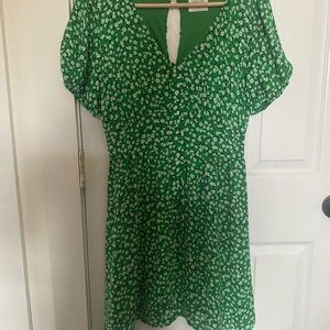 Sienna Sky Vibrant Green Dress with Floral Accents